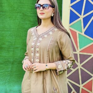Elegant Khaadi Silk Kaftan Shirt