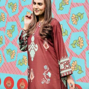 Elegant Printed Raw Silk Kaftan